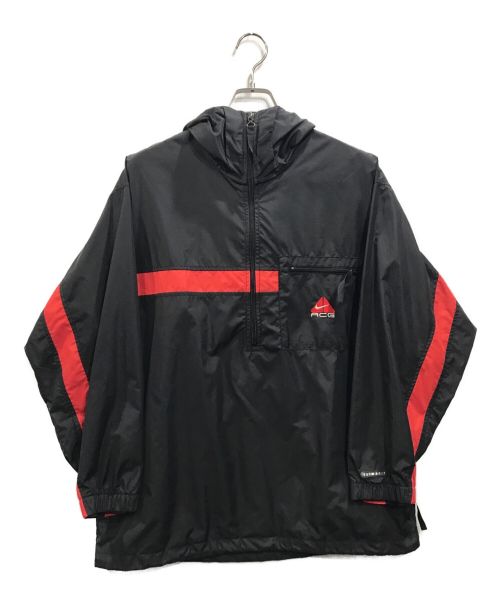 NIKE ACG（ナイキエージーシー）NIKE ACG (ナイキエージーシー) 90S アノラックパーカー ブラック×レッド サイズ:Mの古着・服飾アイテム