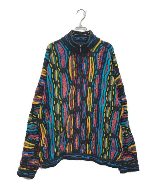 Coogi（クージー）Coogi (クージー) ハーフジップ3Dニット マルチカラー サイズ:XLの古着・服飾アイテム