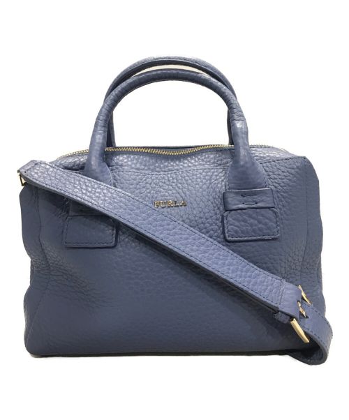 FURLA（フルラ）FURLA (フルラ) カプリッチョ サッチェル 2WAYレザートートバッグ ブルーの古着・服飾アイテム