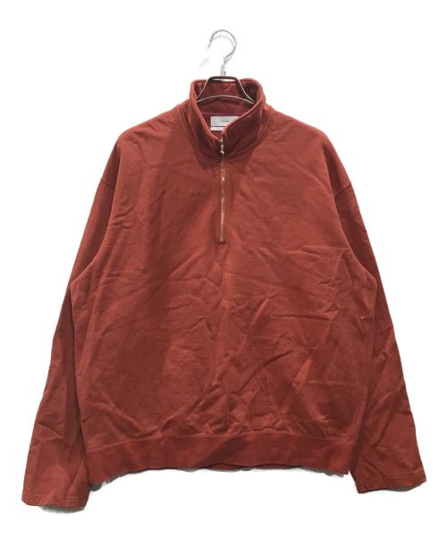 Graphpaper（グラフペーパー）Graphpaper (グラフペーパー) Compact Terry Roll Up Sleeve Half Zip オレンジ サイズ:Fの古着・服飾アイテム