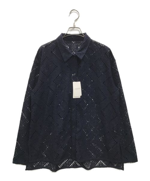 Spick and Span（スピックアンドスパン）Spick and Span (スピックアンドスパン) レースシャツ ネイビー サイズ:Fの古着・服飾アイテム