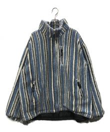 X-GIRL（エックスガール）の古着「STRIPED FLEECE BOA JACKET」｜ブルー