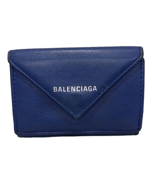 BALENCIAGA（バレンシアガ）BALENCIAGA (バレンシアガ) ペーパー ミニ ウォレット ブルーの古着・服飾アイテム