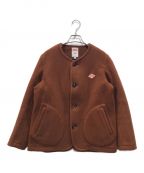 DANTONダントン）の古着「WOOL MOSEER ノーカラーコート」｜ブラウン