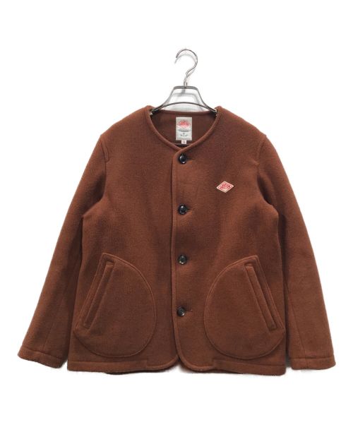 DANTON（ダントン）DANTON (ダントン) WOOL MOSEER ノーカラーコート ブラウン サイズ:38の古着・服飾アイテム