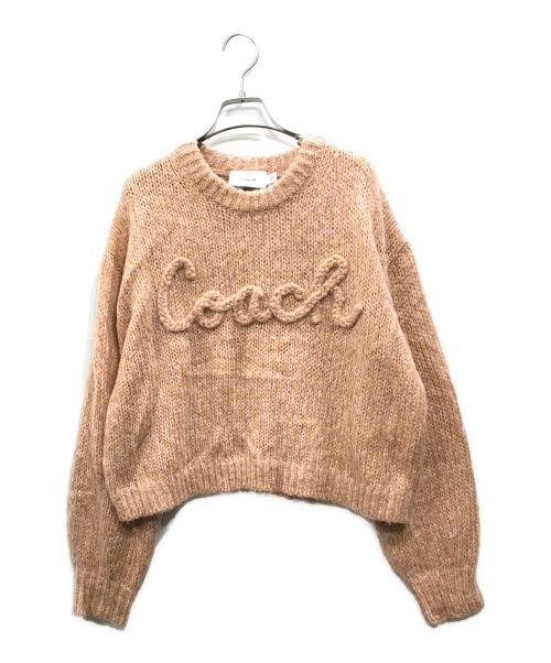 COACH（コーチ）COACH (コーチ) トーナル ブレイデッド シーズナル セーター モヘア混 ピンク サイズ:Sの古着・服飾アイテム