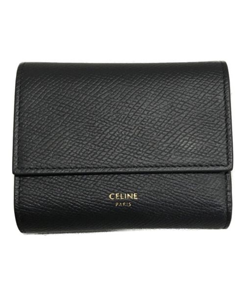 CELINE（セリーヌ）CELINE (セリーヌ) スモールトリフォールドウォレット ブラックの古着・服飾アイテム