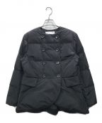 BORDERS at BALCONYボーダーズアットバルコニー）の古着「DOUBLE BUTTONED DOWN SHORT COAT ダウンショートコート」｜ブラック