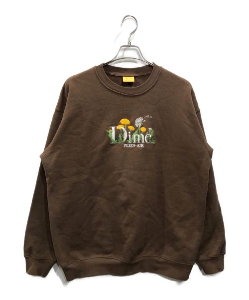 Dime（ダイム）Dime (ダイム) CLASSIC ALLERGIES Flower 刺繍ロゴスウェット(クラシック　アレルギー　フラワー) ブラウン サイズ:Lの古着・服飾アイテム