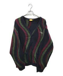 Dime（ダイム）の古着「23SS LIGHTWAVE KNIT CARDIGAN ニットカーディガン」｜ネイビー×レッド