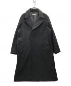 WYM LIDNMウィム バイ リドム）の古着「SMOOTH HERRINGBONE MAXI OVER COAT オフィサーコート」｜グレー