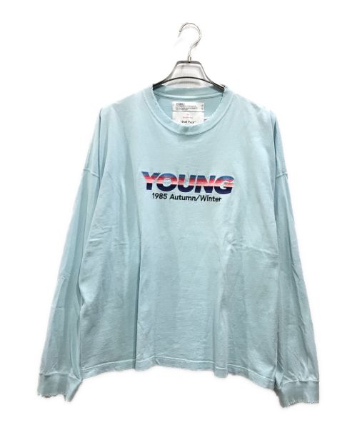 DAIRIKU（ダイリク）DAIRIKU (ダイリク) YOUNG Embroidery Tee ダメージ加工ロングスリーブカットソー ブルー サイズ:Fの古着・服飾アイテム