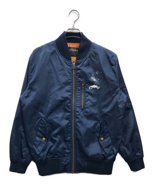 stussy（ステューシー）stussy (ステューシー) 00s MA-1ジャケット ネイビー サイズ:Mの古着・服飾アイテム