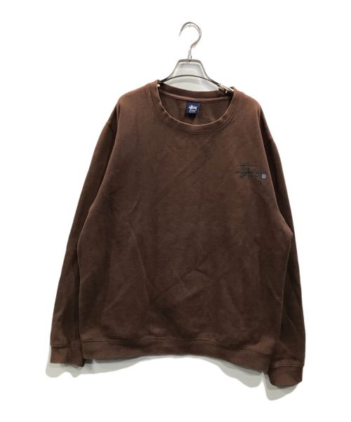 stussy（ステューシー）stussy (ステューシー) 90S バックロゴプリントスウェット ブラウン サイズ:XLの古着・服飾アイテム