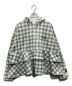 PINK HOUSE（ピンクハウス）の古着「hand drawing checker frill hoodie プルオーバーパーカー」｜ホワイト×グリーン