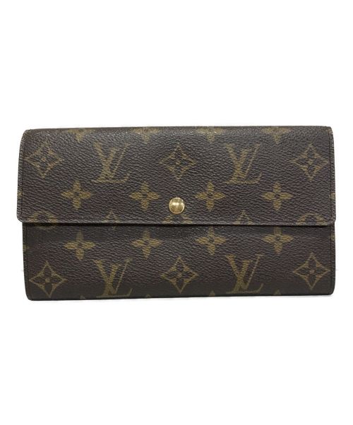 LOUIS VUITTON（ルイ ヴィトン）LOUIS VUITTON (ルイ ヴィトン) ポシェット・ポルトモネ クレディ長財布 ブラウンの古着・服飾アイテム