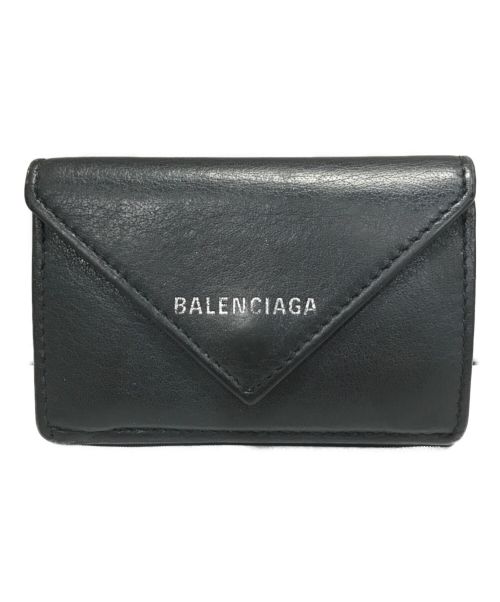 BALENCIAGA（バレンシアガ）BALENCIAGA (バレンシアガ) 三つ折り財布 PAPER ZA MINI WALLET ブラックの古着・服飾アイテム