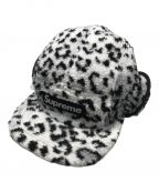 SUPREMEシュプリーム）の古着「Leopard Polar Fleece Earflap Camp Cap」｜ホワイト×ブラック