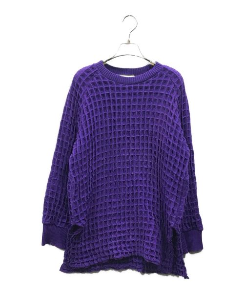 TAAKK（ターク）TAAKK (ターク) BIG WAFFLE KNIT パープル サイズ:2の古着・服飾アイテム