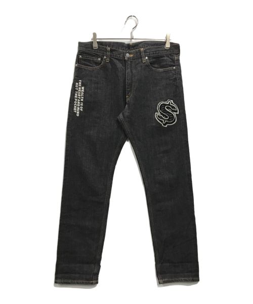 BILLIONAIRE BOYS CLUB（ビリオネアボーイズクラブ）BILLIONAIRE BOYS CLUB (ビリオネアボーイズクラブ) Dollar Chenill Patch Denim Pants デニムパンツ ネイビー サイズ:Mの古着・服飾アイテム