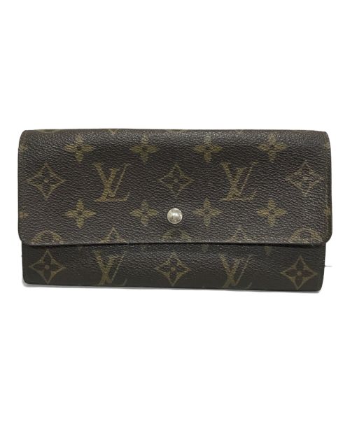 LOUIS VUITTON（ルイ ヴィトン）LOUIS VUITTON (ルイ ヴィトン) ポシェット・ポルトモネ クレディ 長財布 ブラウンの古着・服飾アイテム