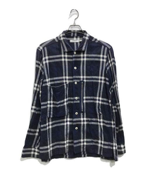 nonnative（ノンネイティブ）nonnative (ノンネイティブ) ジップポケットチェックストレッチネルシャツ ネイビー サイズ:1の古着・服飾アイテム