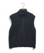 URUウル）の古着「BABY ALPACA ZIP UP KNIT VEST」｜ブラック