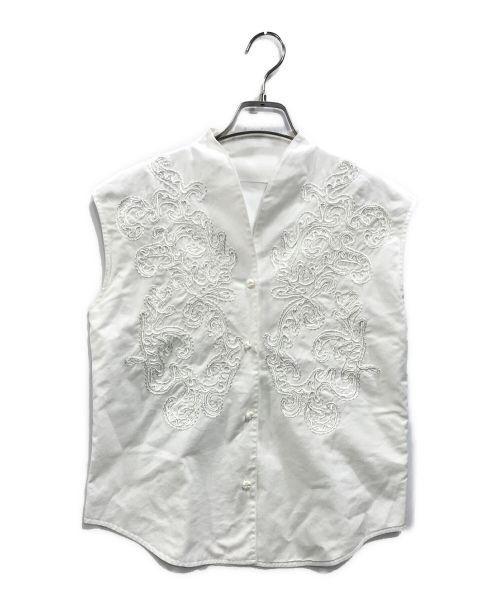 Ameri（アメリ）AMERI (アメリ) CODE EMBROIDERY TOP ホワイト サイズ:Freeの古着・服飾アイテム