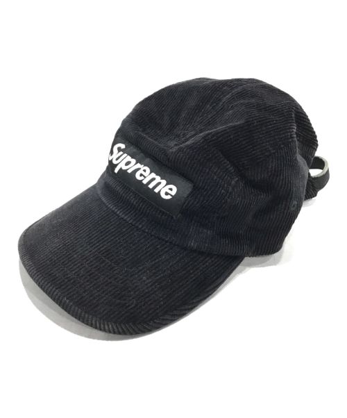 SUPREME（シュプリーム）Supreme (シュプリーム) LORO PIANA (ロロピアーナ) 22AW Loro Piana Corduroy Camp Cap キャップ ブラックの古着・服飾アイテム