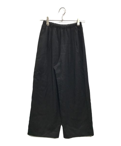 ENFOLD（エンフォルド）ENFOLD (エンフォルド) STRAIGHT-WIDE PANTS ウールイージータックワイドパンツ ブラック サイズ:34の古着・服飾アイテム