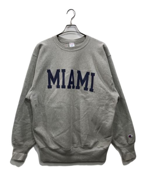 Champion REVERSE WEAVE（チャンピオン リバース ウィーブ）Champion REVERSE WEAVE (チャンピオンリバースウィーブ) 90S MIAMI カレッジロゴスウェット グレー サイズ:XXLの古着・服飾アイテム