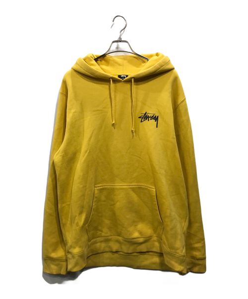 stussy（ステューシー）stussy (ステューシー) 8ボール プルオーバーパーカー イエロー サイズ:XLの古着・服飾アイテム