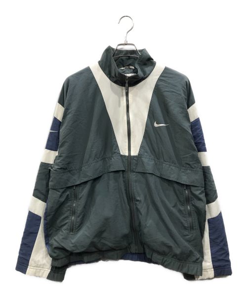 NIKE（ナイキ）NIKE (ナイキ) 90S ナイロントラックジャケット グリーン×ネイビー サイズ:Lの古着・服飾アイテム