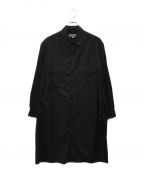 Yohji Yamamoto pour hommeヨウジヤマモト プールオム）の古着「Wポケットロングシャツ」｜ブラック