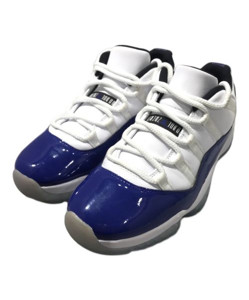 NIKE（ナイキ）NIKE (ナイキ) GIRLS WMNS AIR JORDAN RETRO 11 LOWローカットスニーカー ホワイト×ブルー サイズ:27㎝の古着・服飾アイテム