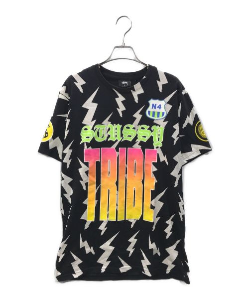 stussy（ステューシー）stussy (ステューシー) TRIBE プリントTシャツ ブラック サイズ:Ｍの古着・服飾アイテム