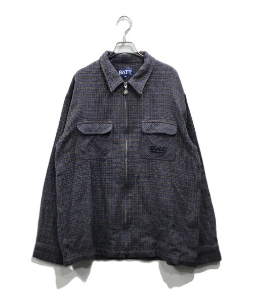 BoTT（ボット）BoTT (ボット) Zip Up Flannel Shirt ネイビー サイズ:XXLの古着・服飾アイテム