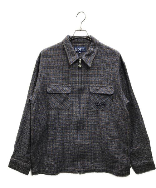 BoTT（ボット）BoTT (ボット) Zip Up Flannel Shirt ネイビー サイズ:XXLの古着・服飾アイテム