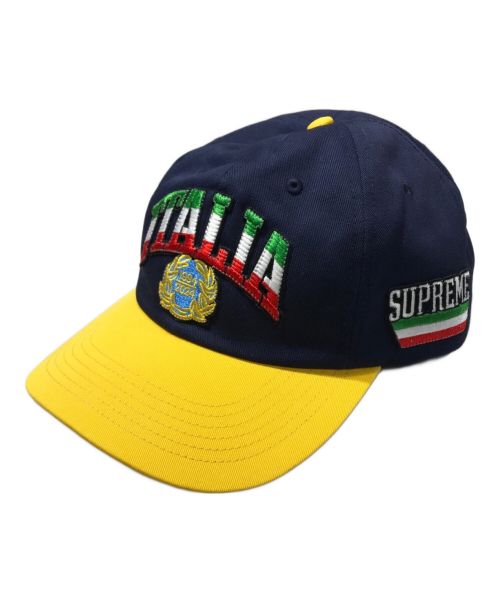 SUPREME（シュプリーム）SUPREME (シュプリーム) 24SS ITALIA 6-PANEL CAP イタリア6パネルキャップ ネイビー×イエロー サイズ:-の古着・服飾アイテム