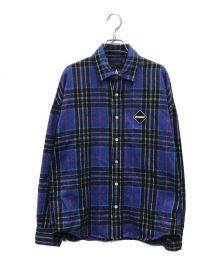 F.C.R.B.（エフシーアールビー）の古着「ARCH STAR APPLIQUE FLANNEL CHECK SHIRT」｜ブルー