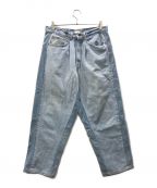 SEEALLシーオール）の古着「Reconsructed belted buggy pants バギーパンツ」｜ブルー