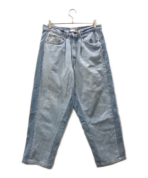 SEEALL（シーオール）SEEALL (シーオール) Reconsructed belted buggy pants バギーパンツ ブルー サイズ:3の古着・服飾アイテム