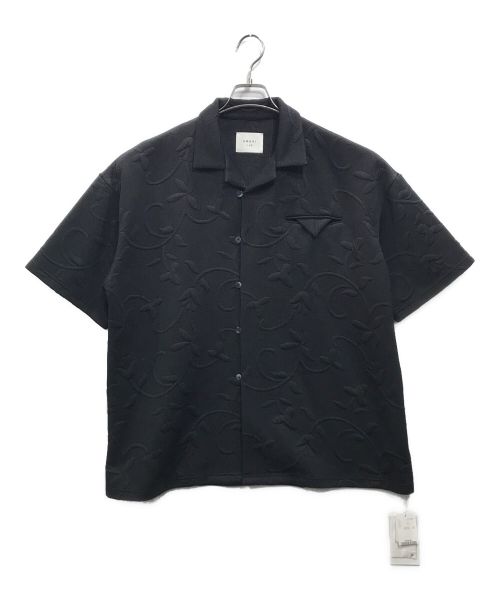 Ameri（アメリ）AMERI (アメリ) MATELASSE OPEN COLLAR SHIRT オープンカラーシャツ ブラック サイズ:Freeの古着・服飾アイテム