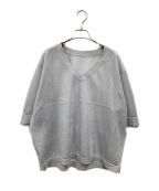 CLANEクラネ）の古着「SHEER V NECK KNIT TOPS」｜シルバー