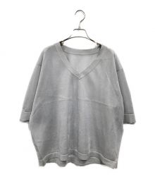 CLANE（クラネ）の古着「SHEER V NECK KNIT TOPS」｜シルバー