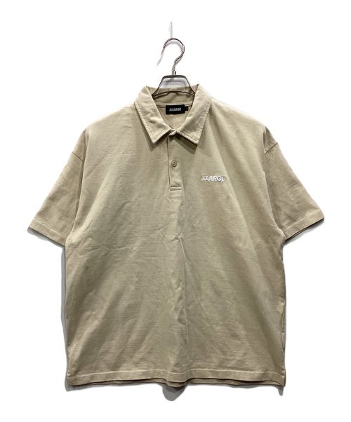 X-LARGE（エクストララージ）X-LARGE (エクストララージ) STANDARD LOGO BIG POLO SHIRT ベージュ サイズ:Lの古着・服飾アイテム