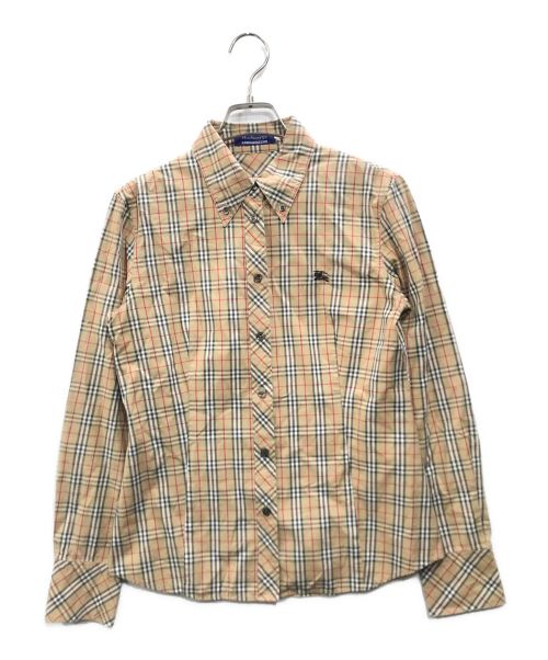 BURBERRY BLUE LABEL（バーバリーブルーレーベル）BURBERRY BLUE LABEL (バーバリーブルーレーベル) ノバチェックシャツ ブラウン サイズ:40の古着・服飾アイテム