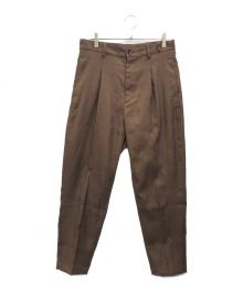 MR.OLIVE（ミスターオリーブ）の古着「BELTED WIDE TAPERED PANTS」｜ブラウン