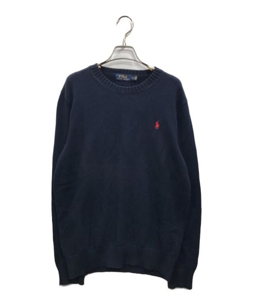 POLO RALPH LAUREN（ポロ・ラルフローレン）POLO RALPH LAUREN (ポロ・ラルフローレン) クルーネックニット ネイビー サイズ:XSの古着・服飾アイテム