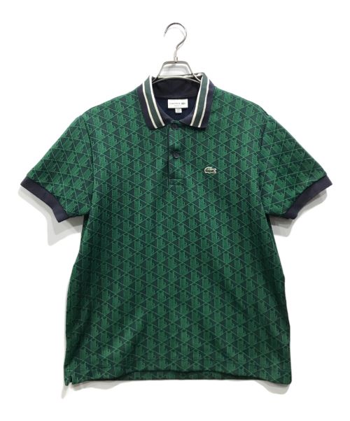 LACOSTE（ラコステ）LACOSTE (ラコステ) モノグラムジャガード半袖ポロシャツ グリーン サイズ:Lの古着・服飾アイテム